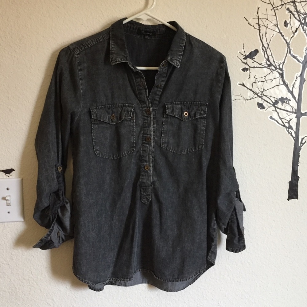 Faux Denim Top 🖤